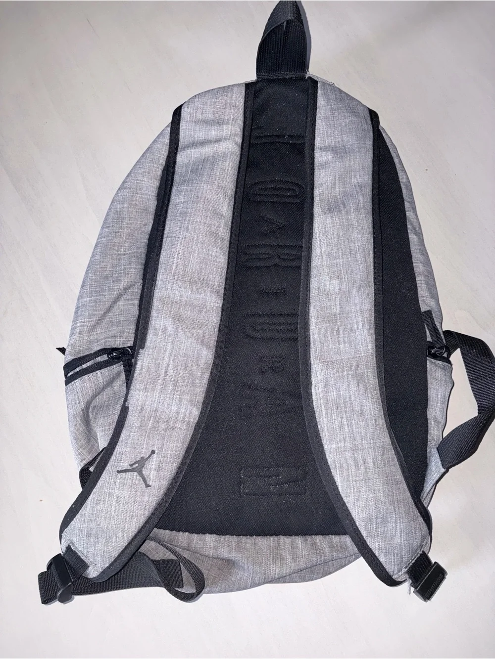Jordan Grey Backpack with Red Jumpman Accent